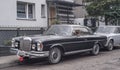 Classic black Mercedes Benz car parked