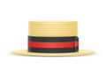 Vintage classic boater straw hat. Vector illustration. Royalty Free Stock Photo