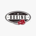 Vintage Classic Boxing Logo badge emblem design, Fighting club, combat club vector