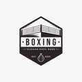 Vintage Classic Boxing Logo badge emblem design, Fighting club, combat club vector