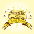 Vintage classic Camper or hippie Van