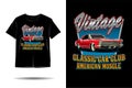 Vintage classic car club american muscle illustration t shirt design Royalty Free Stock Photo