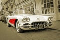 Vintage classic chevrolet corvette sepia