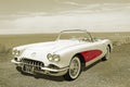 Vintage classic chevrolet corvette sepia