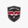 Vintage Classic Combat Club Logo badge emblem design, Fighting club, Boxing vector