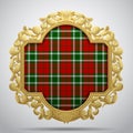 Vintage classic frame with tartan background