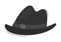 Vector illustration of emoticon of private detective hat and magnifying glass. Stylish headwear for a gentleman or a