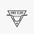 Vintage classic monochrome BMX logo, BMX club vector design