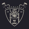 Vintage classic motorbike logotype