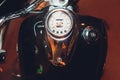 vintage classic Motorcycle headlight or head lamp. Royalty Free Stock Photo