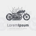Vintage classic motorcycle vector logo.