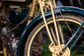 Vintage classic old motorcycle close up Royalty Free Stock Photo