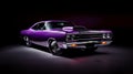 Vintage classic 1960s-70s Plymouth Roadrunner muscle car on a colorful background, AI-generated. Royalty Free Stock Photo