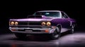 Vintage classic 1960s-70s Plymouth Roadrunner muscle car on a colorful background, AI-generated. Royalty Free Stock Photo