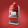 vintage classic slot machine with currency symbols reels. isolated on color background render