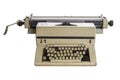 Vintage Classic Typewriter, Retro Mechanical Equipment for Journalist on iSolated White Background