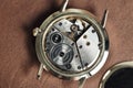 Vintage classic watch mechanism, A pair of mechanical watch.