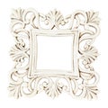 Vintage classical white rectangle frame