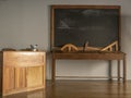 Vintage classroom with blackboard