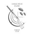 Vintage clay target and gun club labels. Royalty Free Stock Photo