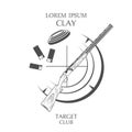 Sporting clay Skeet. vintage clay target and gun club labels