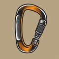 climber carabiners vector illustration