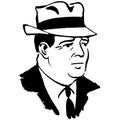 Vintage Clipart 237 Business Man or Mobster in Hat