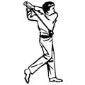 Vintage Clipart 118 Golfer Driving On The Fairway