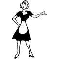 Vintage Clipart 158 Housewife Presenting to her left