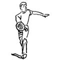 Vintage Clipart 81 Man Playing Tennis