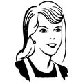 Vintage Clipart 230 Pretty Young Woman Face