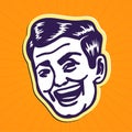 Vintage Clipart: 50s looking handsome and charming portrait of smiling retro man