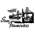 Vintage Clipart 74 San Francisco Golden Gate Bridge Postcard