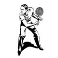 Vintage Clipart 2 Tennis Player