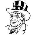 Vintage Clipart 246 Uncle Sam Portrait