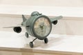 Vintage clock-aircraft. Concept: time flies