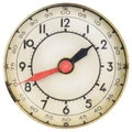 Vintage clock face with red and black hands Royalty Free Stock Photo