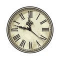 Vintage clock face with Roman numerals. Vector illustration. Royalty Free Stock Photo