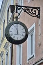 Vintage clock hanging on the wall