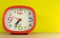 Vintage clock placed on a wooden