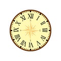 Simple Vintage Clock Vector with Roman Letters as Numbers on the Clockface