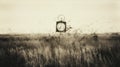 Vintage Clock In Surreal Grass Field