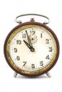 Vintage clock on white Royalty Free Stock Photo