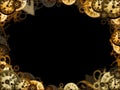 Vintage clocks black background frame