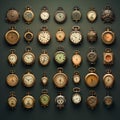 Vintage Clocks Collection as Guardians of History Royalty Free Stock Photo