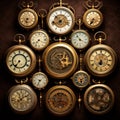 Vintage Clocks Collection as Guardians of History Royalty Free Stock Photo