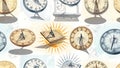 Vintage Clocks and Sundials Collection Royalty Free Stock Photo