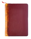 Vintage closed brown book with red bookmark Royalty Free Stock Photo