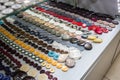 Vintage clothes buttons with variety color on sell in market Royalty Free Stock Photo