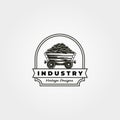 vintage coal mining cart logo vector symbol illustration design Royalty Free Stock Photo